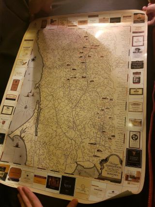 Vintage Expedition Sonoma Valley California Wine Country Map