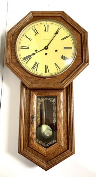 Vintage Hamilton Westminster Chime 3 - Key Wind Roman Numeral Wall Clock