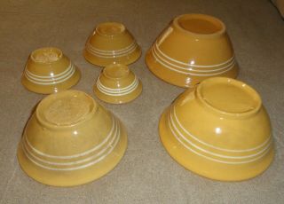 Nest Of 6 Antique Yelloware Bowls Yellow Ware