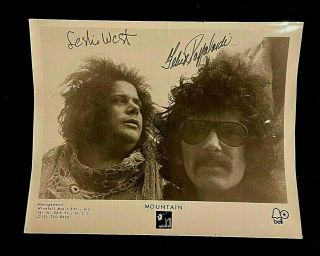1970 Leslie West & Felix Pappalardi Mountain Signed 8x10 Photo Gail Collins Back