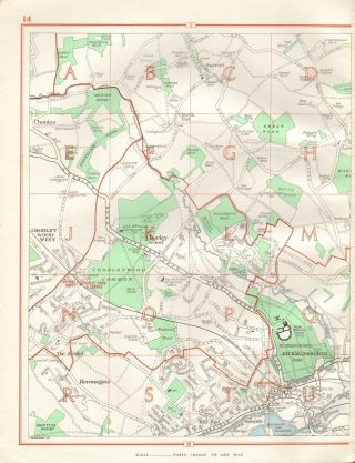 1964 Vintage Street Map - Rickmansworth,  Sarratt,  Chorleywood,  Chenies