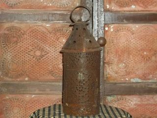 Old Antique Rusty Punched Tin Lantern - Paul Revere Style,  May Be One Of A Kind