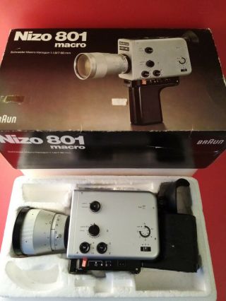 Vintage Design// Braun Nizo 801 Macro.  8 Movie Camera (please Read The Ad)