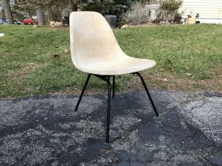 Vintage Herman Miller Eames Fiberglass Shell Side Chair Raw Umber? W Base