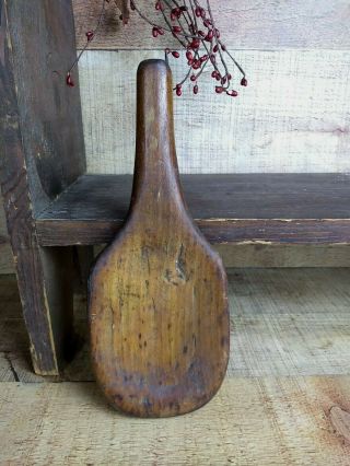 Antique Primitive Wooden Hand Carved Butter Paddle Scoop