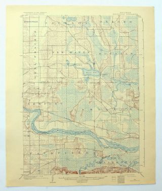 Briggsville Wisconsin Vintage Usgs Topographic Map 1902 Levee 15 - Minute Topo