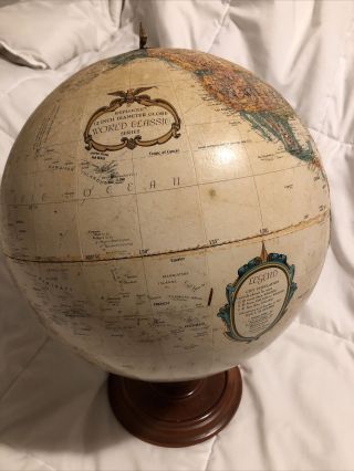 Vintage Replogle 12” Diameter Globe World Classic On Stand Map Upcycle Crafts