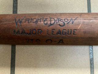 Wright & Ditson Vintage Baseball Bat Major League No O - A