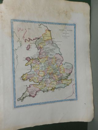 100 England Mineral Waters Spa Map By J Andrews C1797 Colour