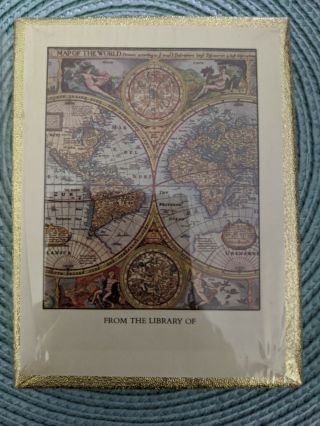 Vintage Antioch Bookplates Map Of The World,  Package