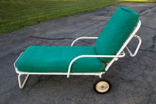 Vintage Outdoor Chaise Lounge Chair Adjustable Pool Lawn Lounger Patio Garden