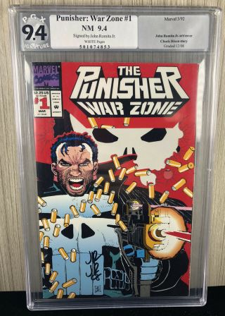 The Punisher War Zone 1 (marvel 3/92) Pgx 9.  4 Signed By John Romita Jr.