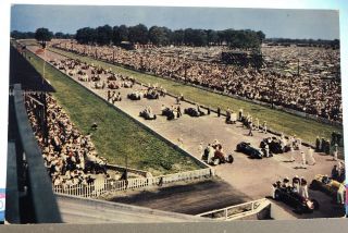 Vintage Chrome Racing Postcard - - Indianapolis - - 500 Mile Speedway - - 33 Cars View In