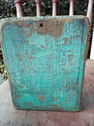 Primitive Hanging Wooden Wall Box By Lizzy Blue Paint Made To Look Old 3
