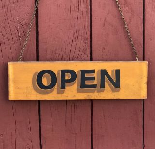 Vintage Painted Wooden Sign Open Closed Vintage Store Sign Wooden Sign