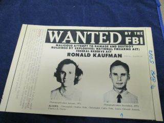 Ronald Kaufman Captured By Fbi In Connection Of Planting Bombs Wire Press Photo