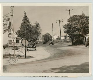 Greenwich,  Jersey,  Bridgeton Road Cars & Gas Station,  Vtg.  1955 Press Photo