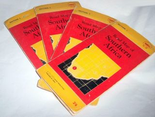 Set Of 4 Vintage Road Map Of Southern Africa,  Foldex By Shell