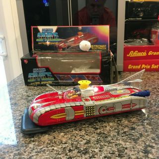 Vintage Tin Space Ship Astronef Electrique.  Perfectly & Fully Operational