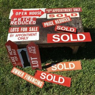 Vintage Real Estate Signs,  Double Sided Metal Realtor Signs,  Metal Signs B