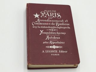 Vintage French Book Plan De Paris Par Arrondissement Map Guide Leconte