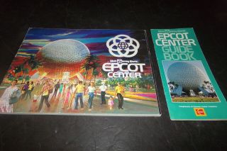 Vintage Disney World Epcot Center Book & Guide W Future World Map The Land 1982