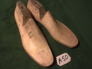 Vintage Pair Tiger Maple Size 8 - 1/2 Aa Loafer Woodright Shoe Last Mold B - 50