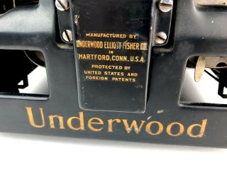 Underwood Noiseless Typewriter - w/ Ribbon - Black - Vintage Rare Antique 3