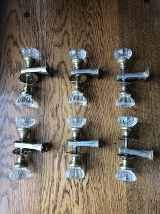 Set Of 6 Vintage Glass Door Knobs.