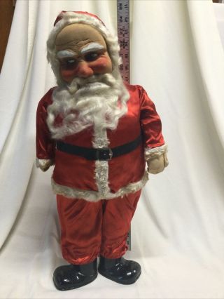 Vintage Very Large Santa Claus Stuffed Doll Christmas 24” 1950s