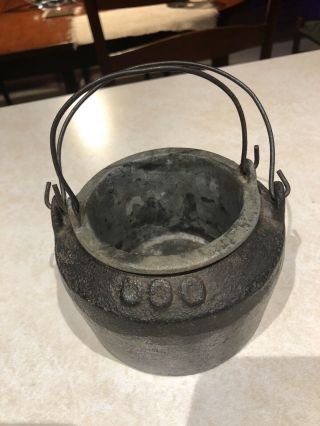 Antique Cast Iron Gypsy Glue Pot Double Boiler Kettle Lead Melting Pot