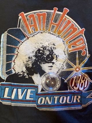 Vintage 1981 Ian Hunter Mott The Hoople Concert Tour Shirt Ticket Stub Rare