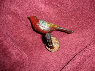 An Early Pennsylvania Hand Carved,  Paint Decorated,  Limb Mounted,  Song Wren