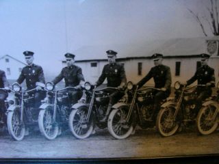 MICHIGAN STATE HIGHWAY MOTORCYCLE PATROL 1924 PHOTO HARLEY - DAVIDSON FRAMED 6