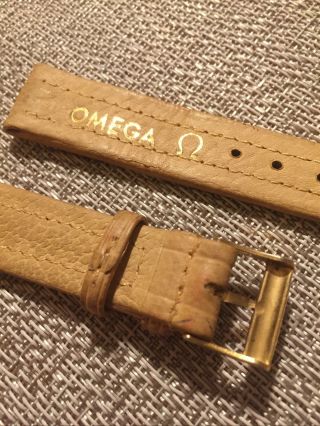 Vintage Omega Swiss 18mmtan Leather Watch Band Strap