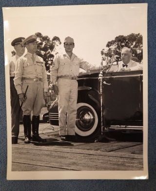 Vintage 1944 President Roosevelt Visits Hawaii Hawaiian U.  S.  Navy Photograph