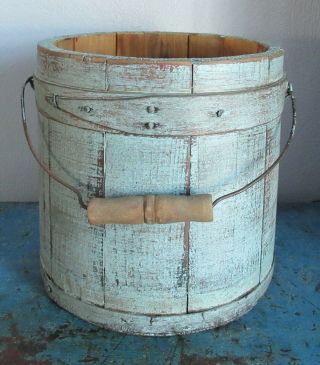 Reserved For Jo - 7 3/8 " Early Firkin - Wood Sugar Bucket - Shaker Pantry Box