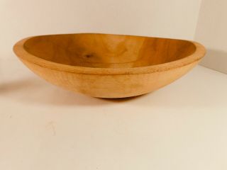 Vintage Wooden Dough Bowl - 11 3/4 X 10 1/2 Inches,  3 Inches Tall
