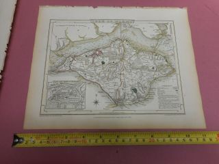 100 Isle Of Wight Map By Roper Cole C1809 Vgc Hand Coloured