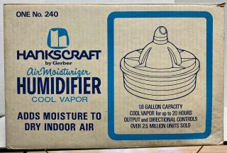 Vintage Hankscraft Cool Vapor Mist Humidifier 240 Vaporizer Air Moisturizer