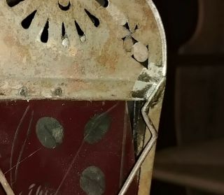Unusual 19th Century Pierced Tin Processional Lantern With Flash Glass Panels 5