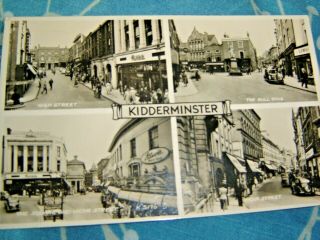 Vintage Black And White Kidderminster Postcard With 2d Stamp