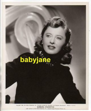 Barbara Stanwyck Orig 8x10 Photo By Schafer 1946 Strange Love Of Martha Ivers