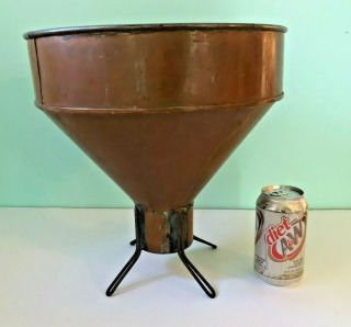 Large Antique Copper Funnel W/stand Whiskey Alcohol Still Prohibition Moonshine
