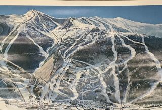 RARE VINTAGE 1960’s HAL SHELTON VAIL COLORADO SKI COUNTRY AREA TRAIL MAP POSTER 2
