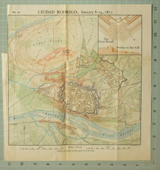 Map/battle Plan Ciudad Rodrigo Jan 1812 Scots Brigade Parallel San Pelayo Gate