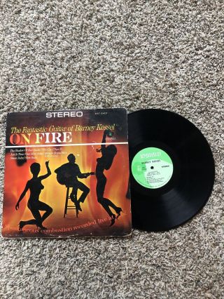 Barney Kessel On Fire Lp,  1965 Emerald Est 2401,  Vg Vinyl,  Bossa Nova,  Jazz