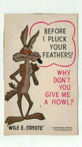 Vintage Warner Brothers Wile E Coyote Post Card " Bugs Bunny Fun Post Cards "