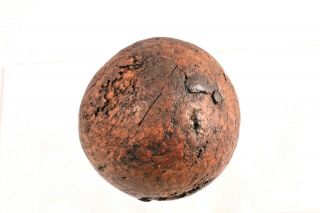Three American Mid - 19th C BURL WOOD BALLS Possibly Bocce or Croquet Balls SIGNED 3