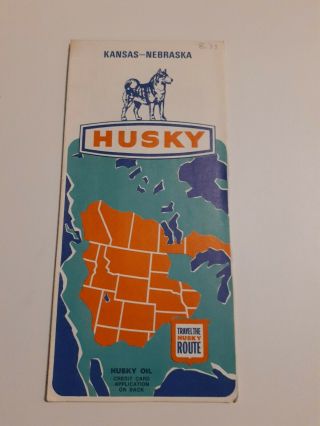 ⭐ Vintage 1971 Husky Map Of Kansas - Nebraska